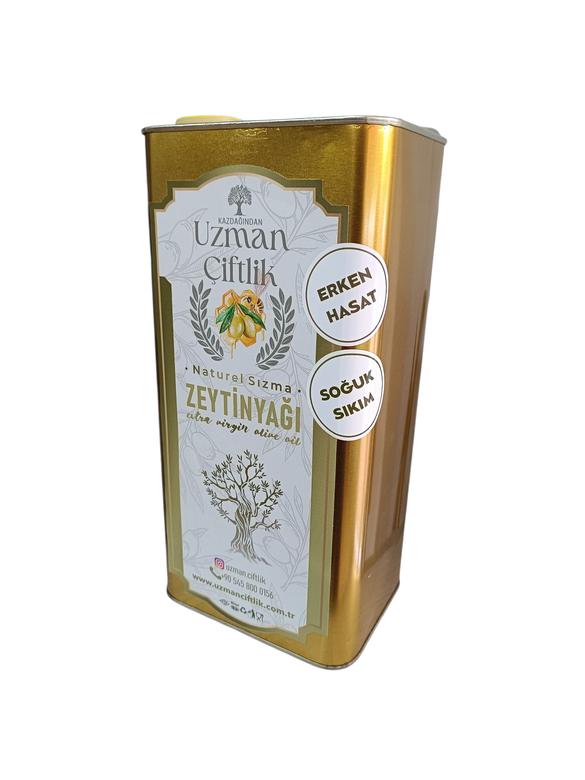 Nat&uuml;rel Sızma Erken Hasat Soğuk Sıkım Zeytinyağı 5 lt (2025 &Uuml;retim)