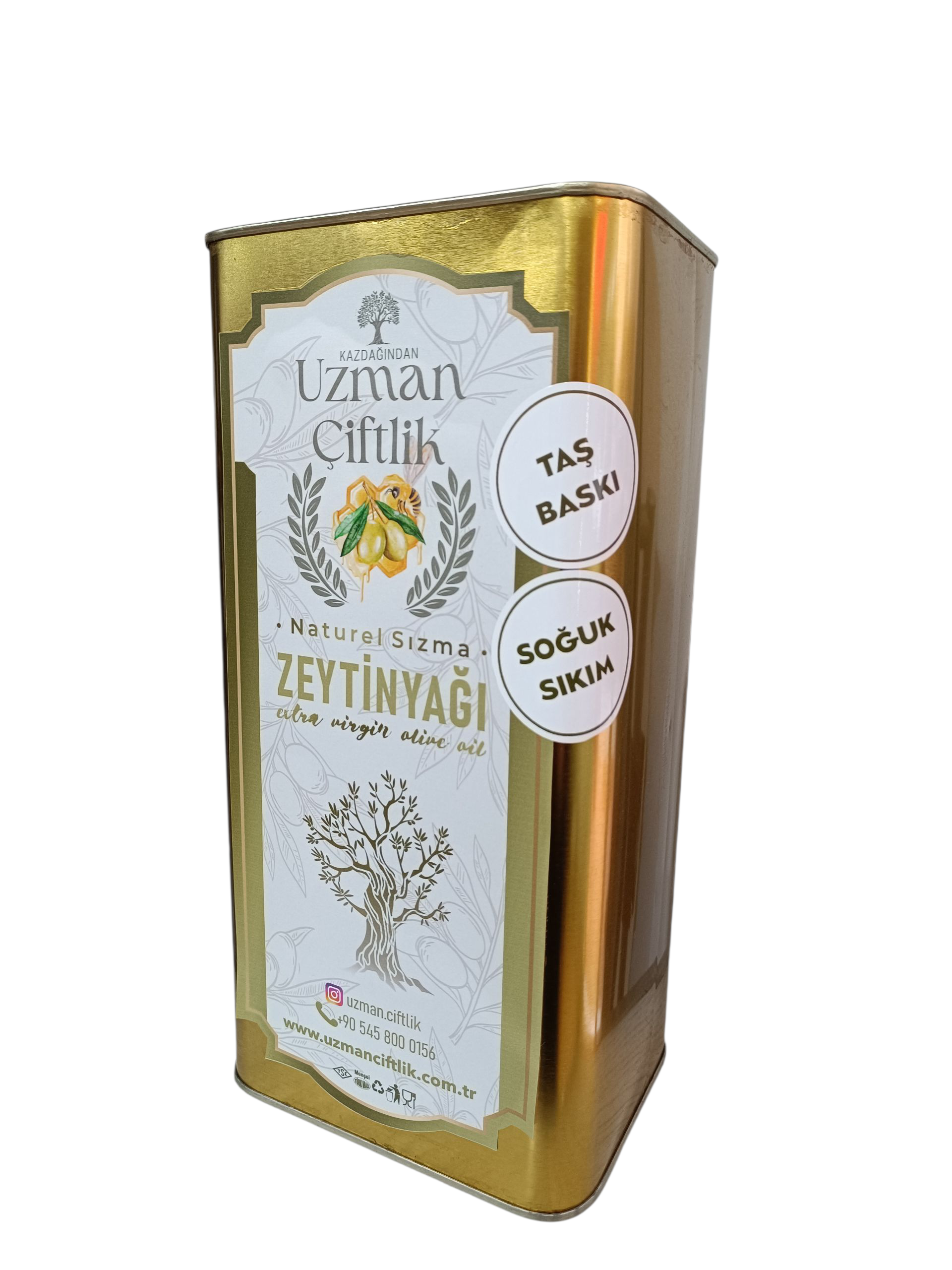 Nat&uuml;rel Sızma Taş Baskı Zeytinyağı (5 lt)